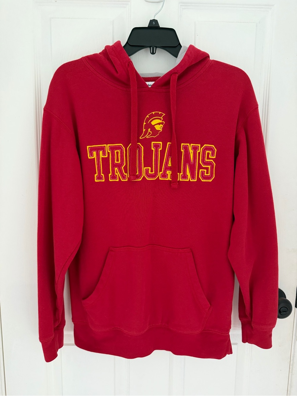 Women’s USC Trojans Red Hooded Sweatshirt Pullover Hoodie Champion Size Medium